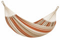 Amaca 200 x 100 cm in tessuto intrecciato beige/arancione a righe per giardino