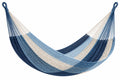 Amaca 300 x 100 cm in cotone blu azzurro e bianco per giardino stile intrecciato