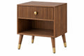 Comodino 50 x 40 x 60 cm in legno marrone con cassetto e vano aperto stile moderno