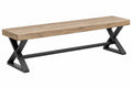 Panca 180 x 40 x 45 cm in legno marrone e metallo nero - stile industriale