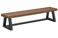 Panca 180x35x45 cm in legno marrone e metallo nero stile industriale