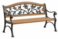 Panchina da giardino 150 x 60 x 90 cm in legno e metallo marrone/nero stile floreale