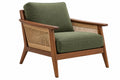 Poltrona 75 x 82 x 85 cm in legno e corda intrecciata verde - stile moderno