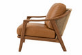 Poltrona 76 x 85 x 82 cm in pelle marrone con struttura in legno stile moderno