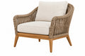 Poltrona 78 x 82 x 86 cm in legno e corda beige per esterno coperto stile naturale