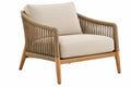 Poltrona da salotto 76 x 78 x 80 cm in legno e corda beige stile naturale