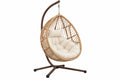 Poltrona sospesa 105 x 105 x 195 cm in rattan beige con struttura in acciaio marrone stile boho