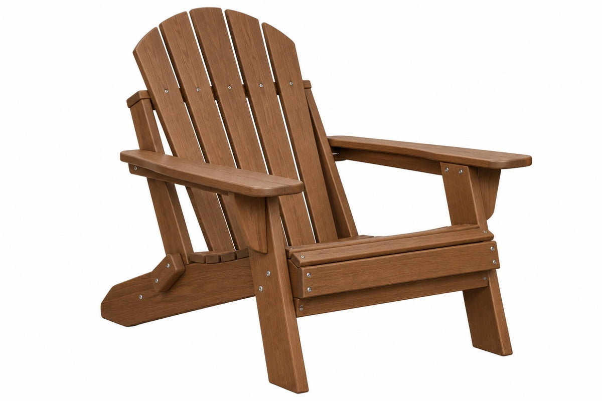 Sedia Adirondack 98 x 78 x 92 cm in legno marrone per esterno con schienale inclinato