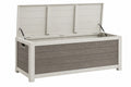 Cassapanca da esterno 150 x 75 x 75 cm in resina grigio tortora con apertura assistita