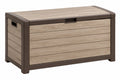 Cassapanca da esterno 120 x 56 x 63 cm in resina beige e marrone con coperchio apribile