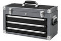 Cassettiera portautensili 60 x 30 x 35 cm in metallo grigio nero con 3 cassetti e serratura