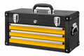 Cassettiera portautensili 60 cm in metallo nero e giallo con 3 cassetti richiudibile