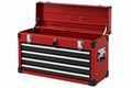 Cassetta portautensili 60 x 30 x 35 cm in acciaio rosso e nero con 4 cassetti e serratura